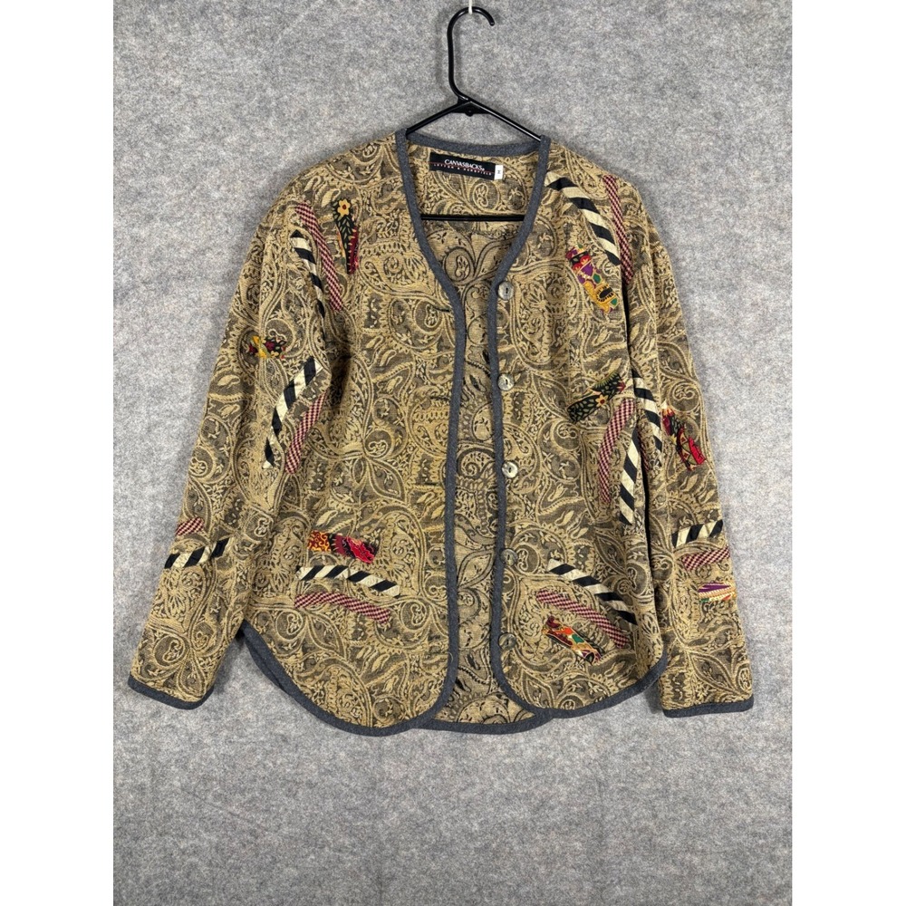 Canvasbacks Lutton Horsfield‎ Womens Paisley Print Jacket Cardigan Medium